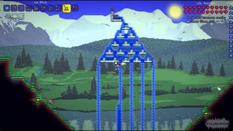 The glitch involves creating a four-block platform with a V shape and a bucket of <b>water</b>. . Terraria infinite water